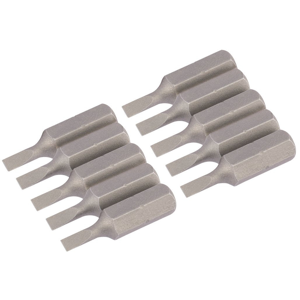 Draper Plain Slot Insert Bit, 3mm, 1/4" Hex, 25mm Long (Pack of 10)  64024