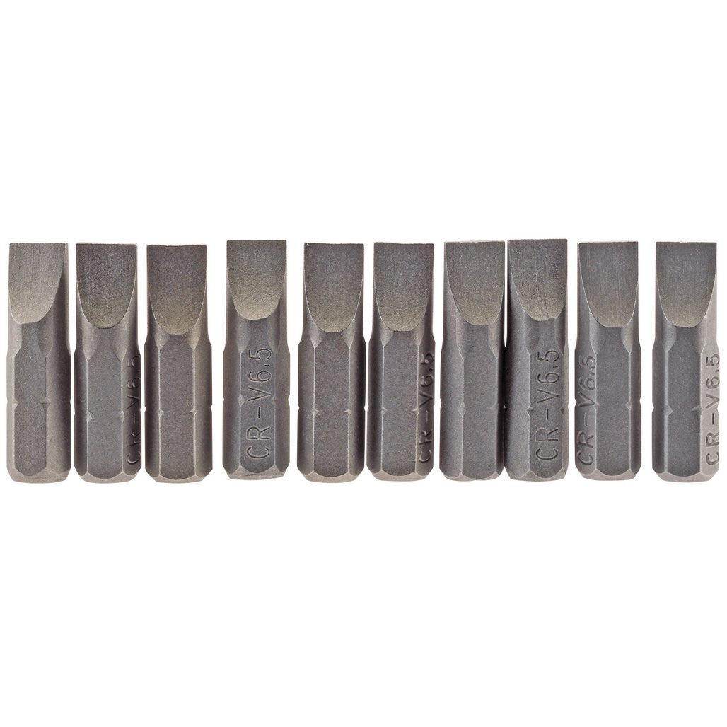 Draper Plain Slot Insert Bit, 6.5mm, 1/4" Hex, 25mm Long (Pack of 10)  64034