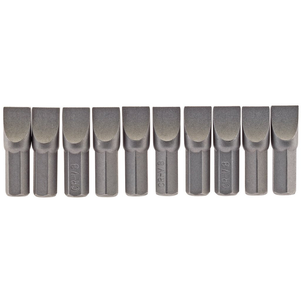 Draper Plain Slot Insert Bit, 8mm, 1/4" Hex, 25mm Long (Pack of 10)  64046