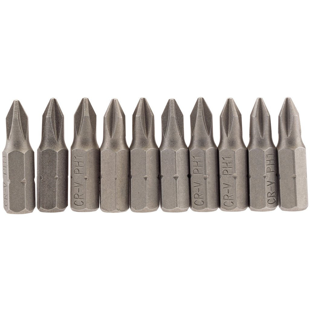 Draper Cross Slot Insert Bit, 1/4" Hex, 25mm Long, No.1 (Pack of 10)  64060