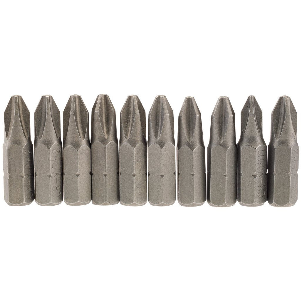Draper Cross Slot Insert Bit, 1/4" Hex, 25mm Long, No.2 (Pack of 10)  64072
