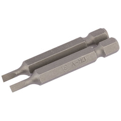Draper Plain Slot Insert Bit, 3mm, 1/4" Hex, 50mm Long (Pack of 2)  64088