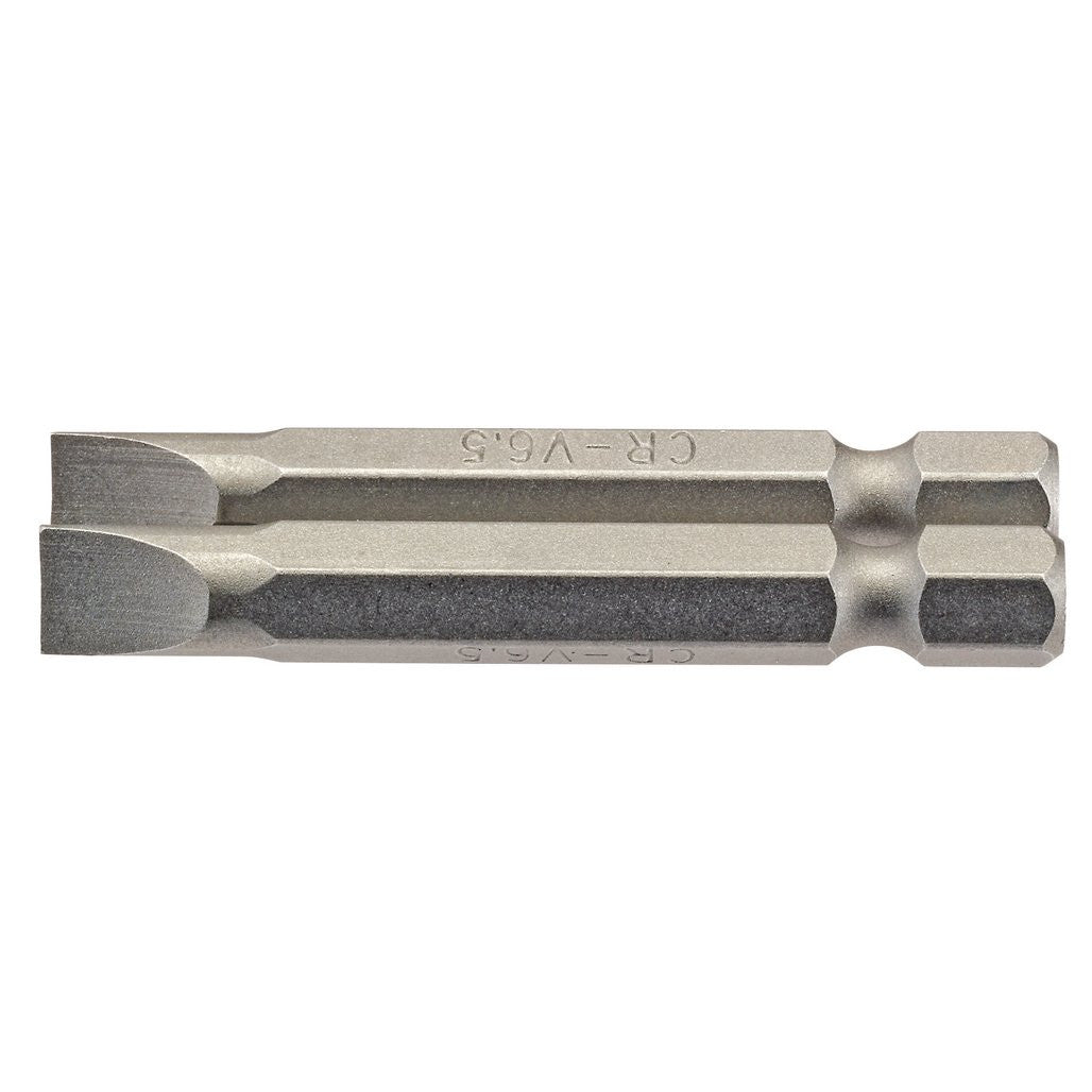 Draper Plain Slot Insert Bit, 6.5mm, 1/4" Hex, 50mm Long (Pack of 2)  64103