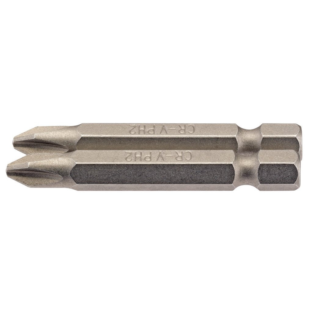 Draper Cross Slot Insert Bit, 1/4" Hex, 50mm Long, No.2 (Pack of 2)  64237