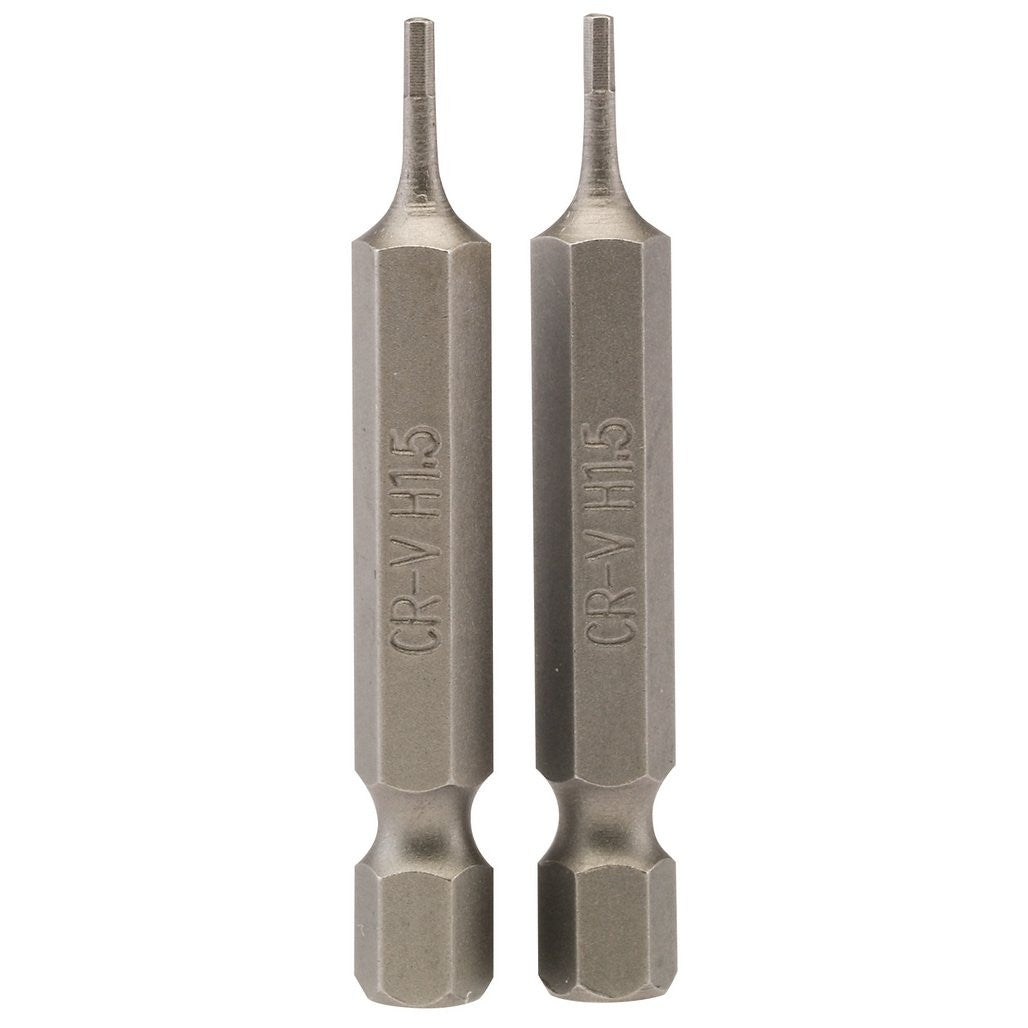 Draper Hexagonal Insert Bit, 1.5mm, 1/4" Hex, 50mm Long (Pack of 2)  64243