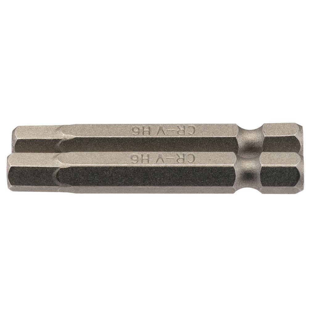 Draper Hexagonal Insert Bit, 6mm, 1/4" Hex, 50mm Long (Pack of 2)  64259