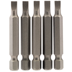Draper Plain Slot Insert Bit, 4.5mm, 1/4" Hex, 50mm Long (Pack of 5)  64270