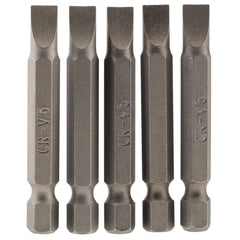 Draper Plain Slot Insert Bit, 6mm, 1/4" Hex, 50mm Long (Pack of 5)  64273