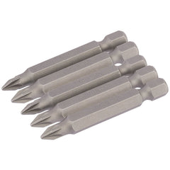 Draper PZ Type Insert Bit, 1/4" Hex, 50mm Long, No.1 (Pack of 5)  64281