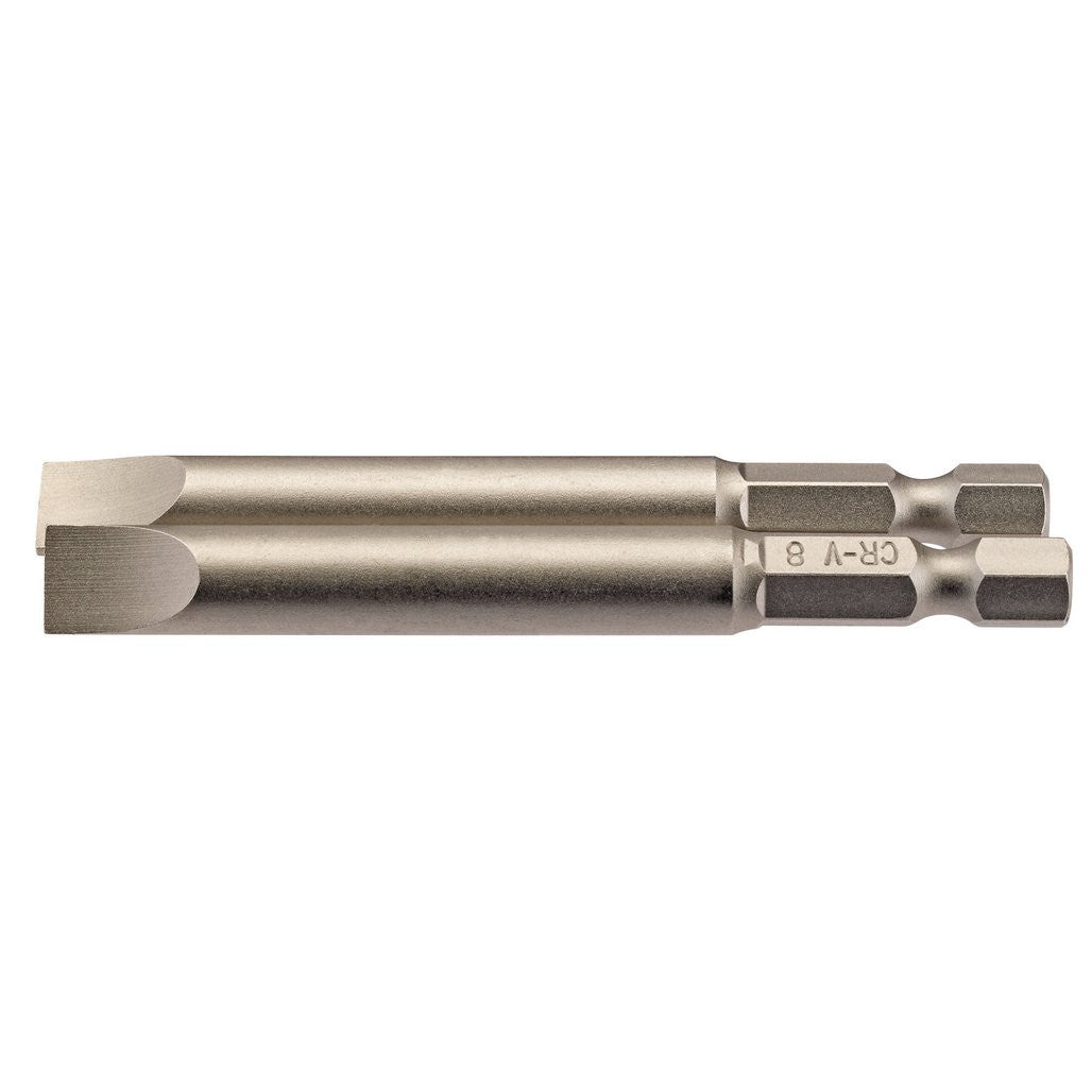 Draper Plain Slot Insert Bit, 8mm, 1/4" Hex, 75mm Long (Pack of 2)  64310
