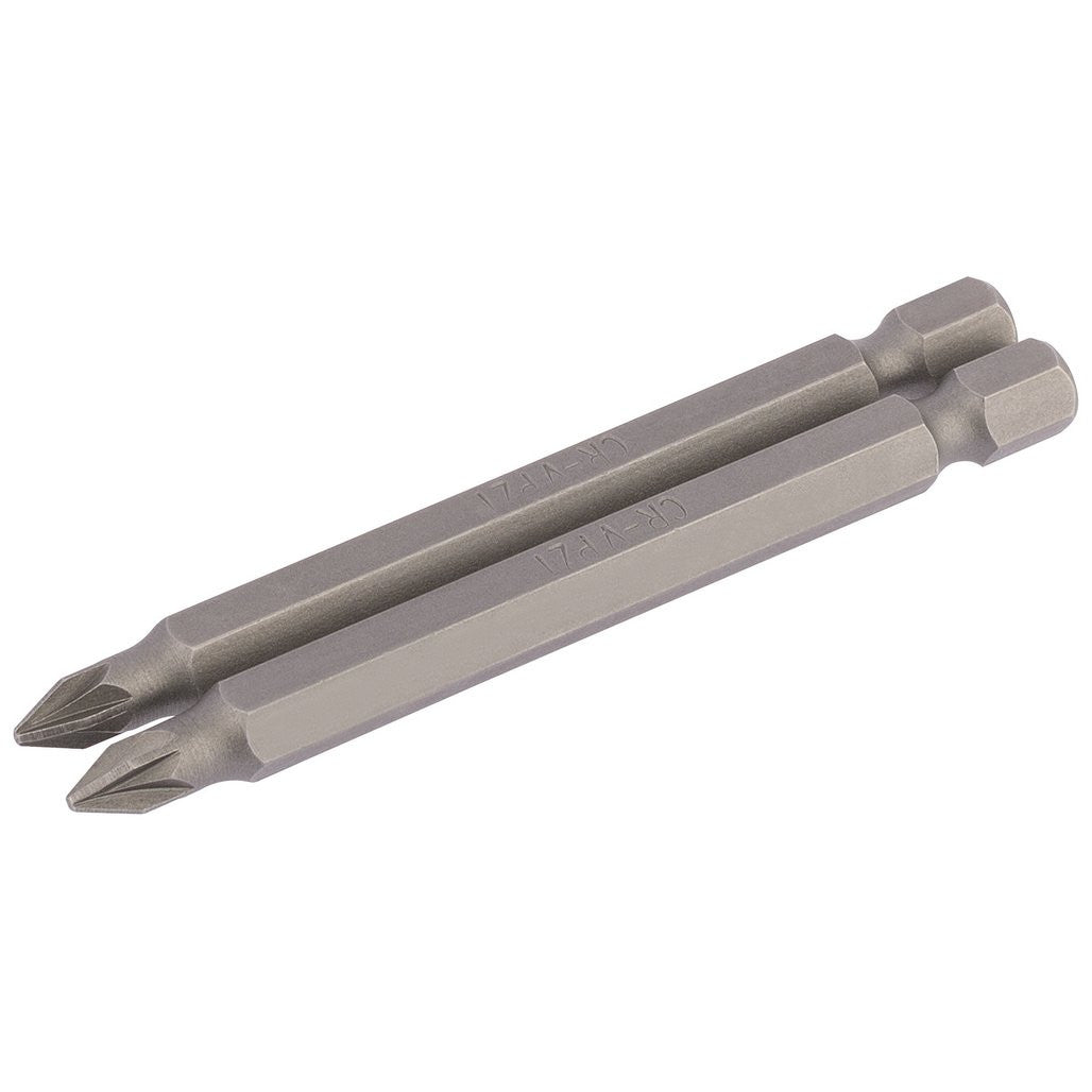 Draper PZ Type Insert Bit, 1/4" Hex, 75mm Long, No.1 (Pack of 2)  64311