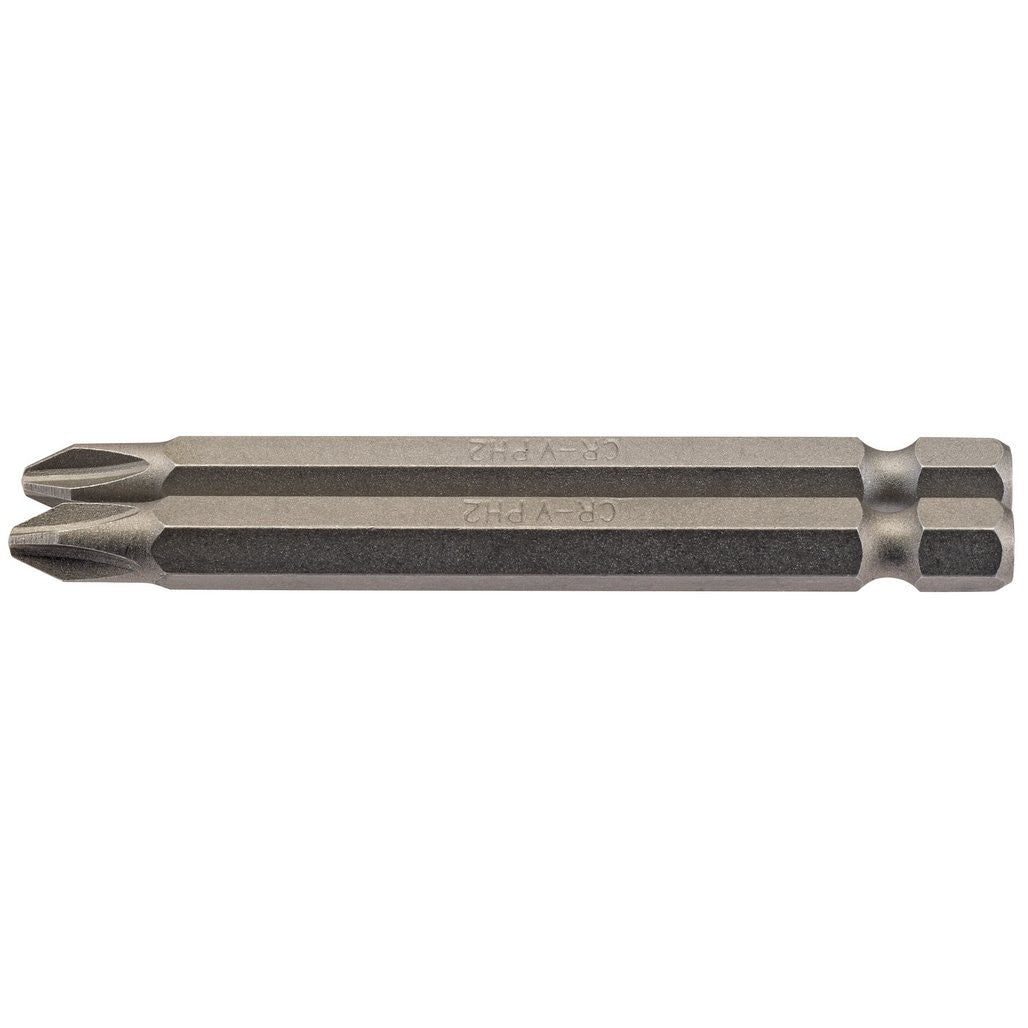 Draper Cross Slot Insert Bit, 1/4" Hex, 75mm Long, No.2 (Pack of 2)  64315