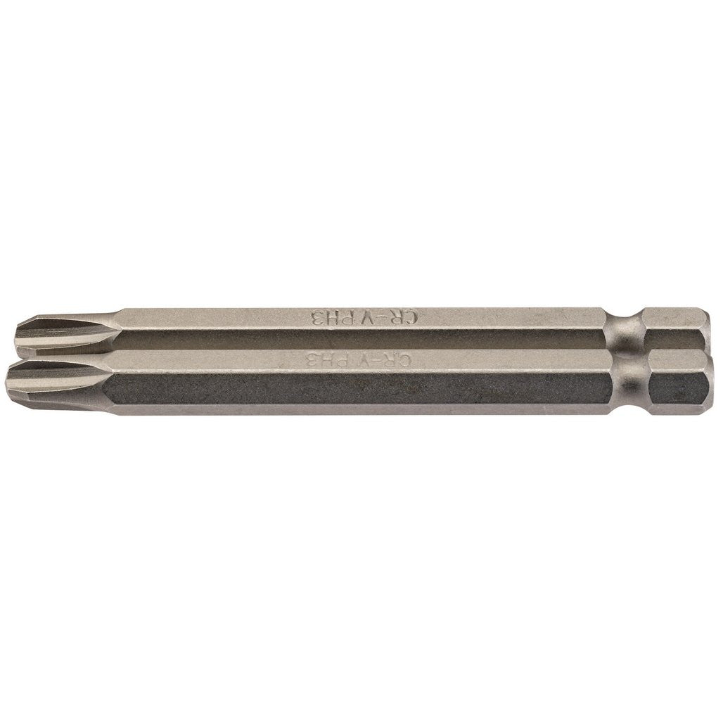 Draper Cross Slot Insert Bit, 1/4" Hex, 75mm Long, No.3 (Pack of 2)  64316