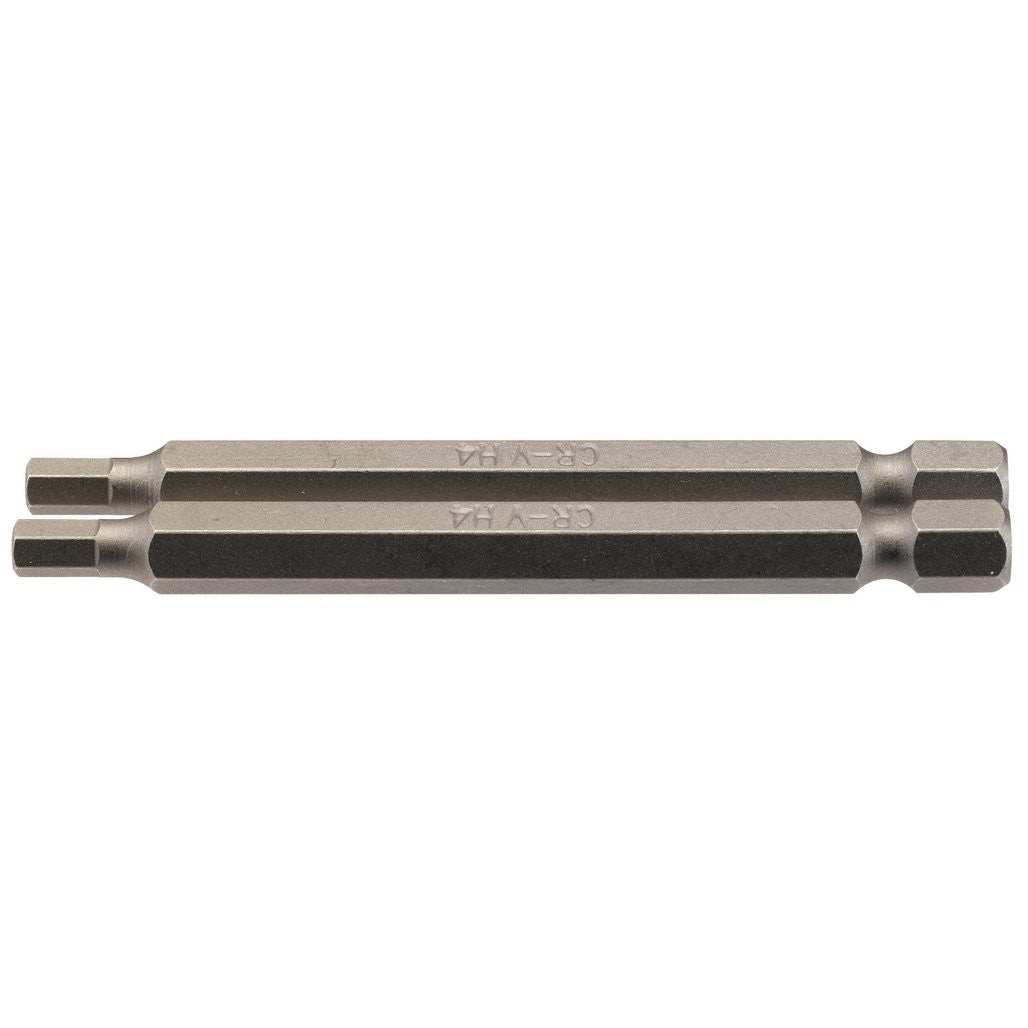 Draper Hexagonal Insert Bit, 4mm, 1/4" Hex, 75mm Long (Pack of 2)  64321