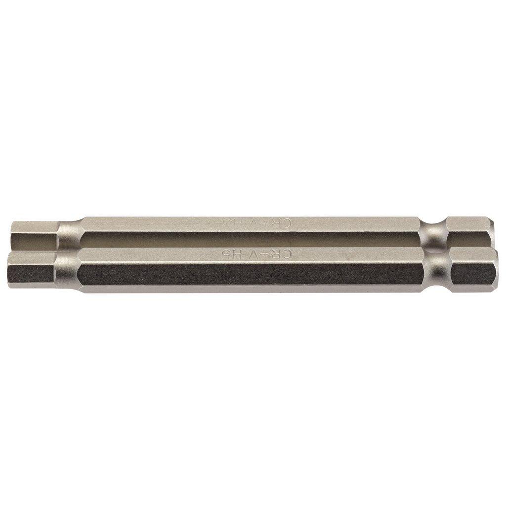 Draper Hexagonal Insert Bit, 5mm, 1/4" Hex, 75mm Long (Pack of 2)  64322