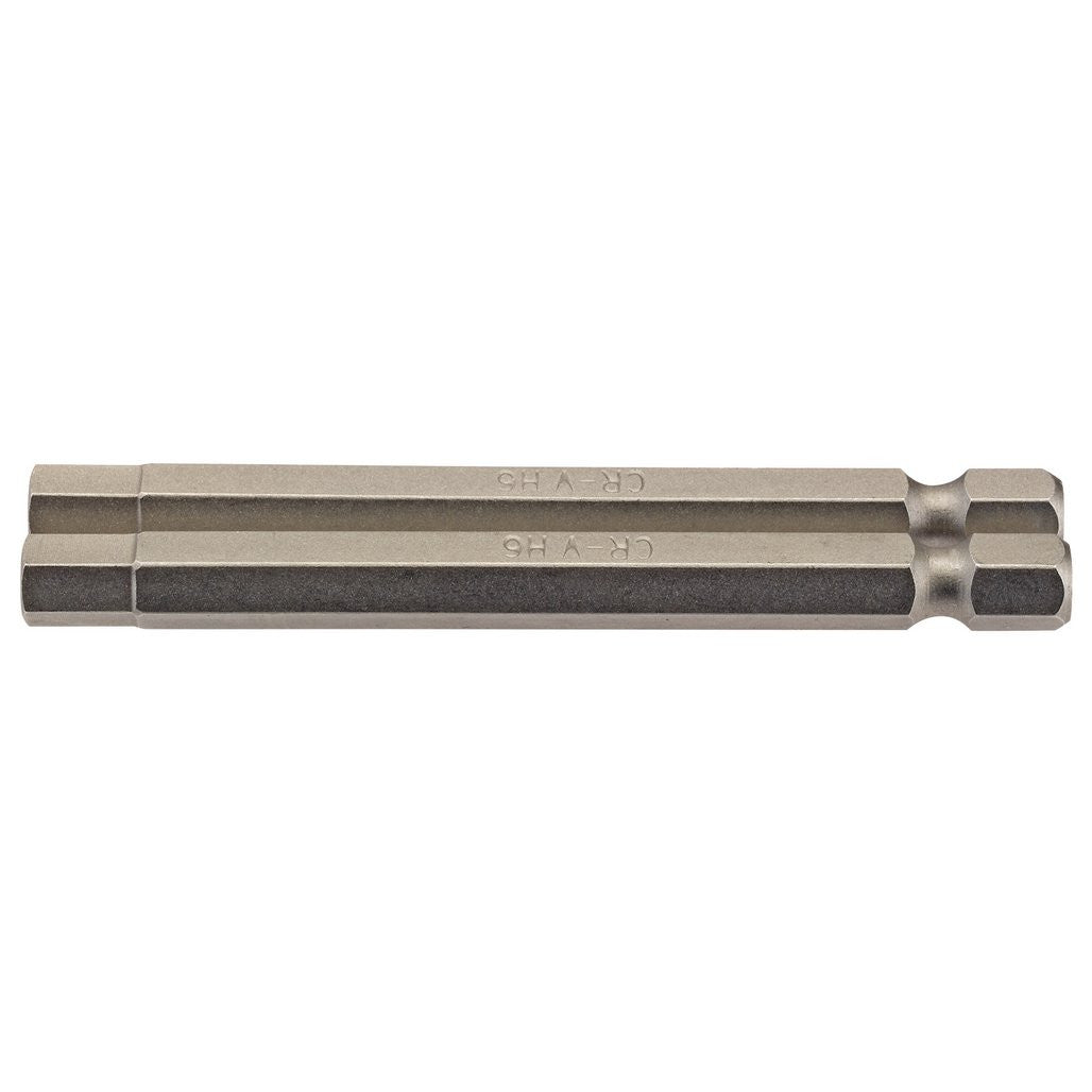 Draper Hexagonal Insert Bit, 6mm, 1/4" Hex, 75mm Long (Pack of 2)  64340