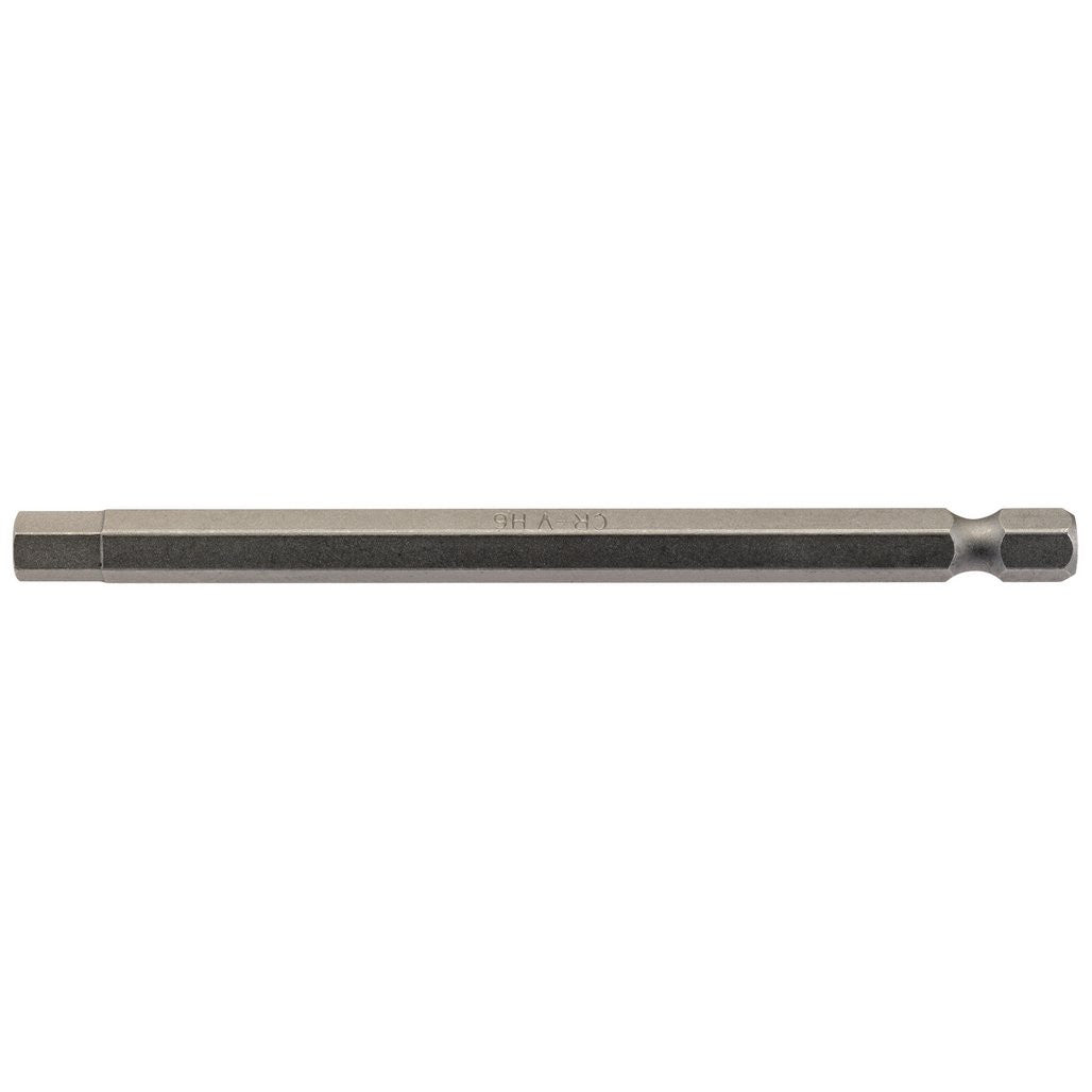 Draper Hexagonal Insert Bit, 6mm, 1/4" Hex, 100mm Long (Pack of 1)  64375