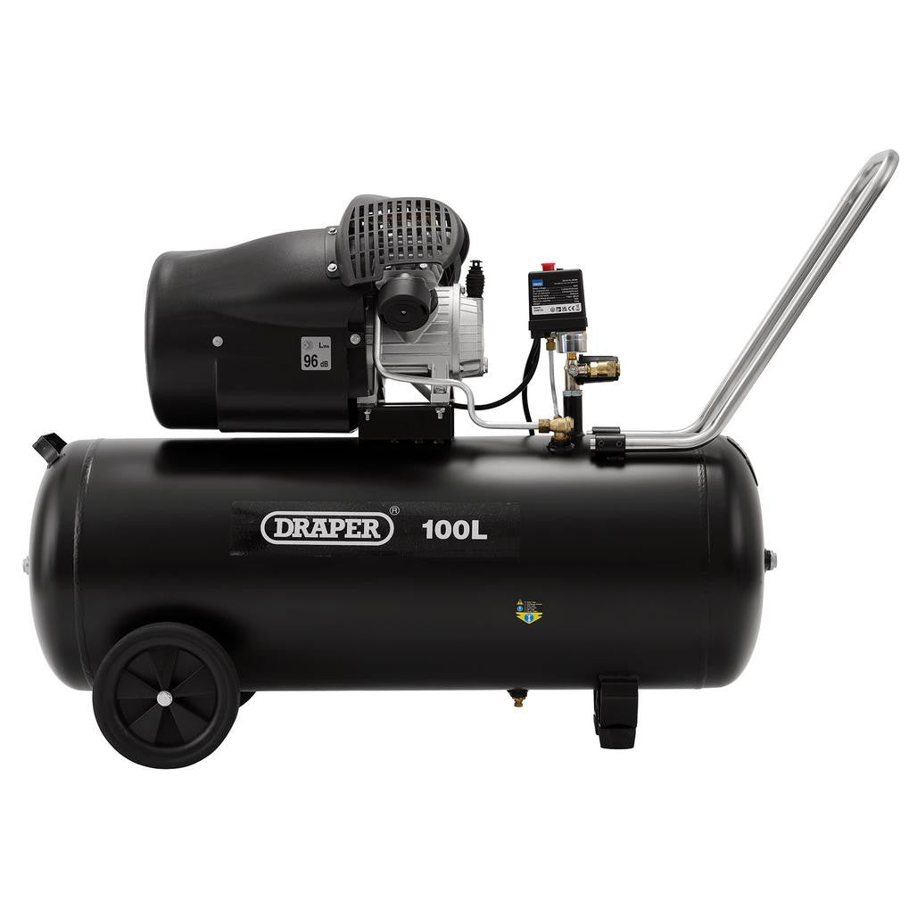 Draper 100L Direct Drive V-Twin Air Compressor, 2.2kW/3hp  65396