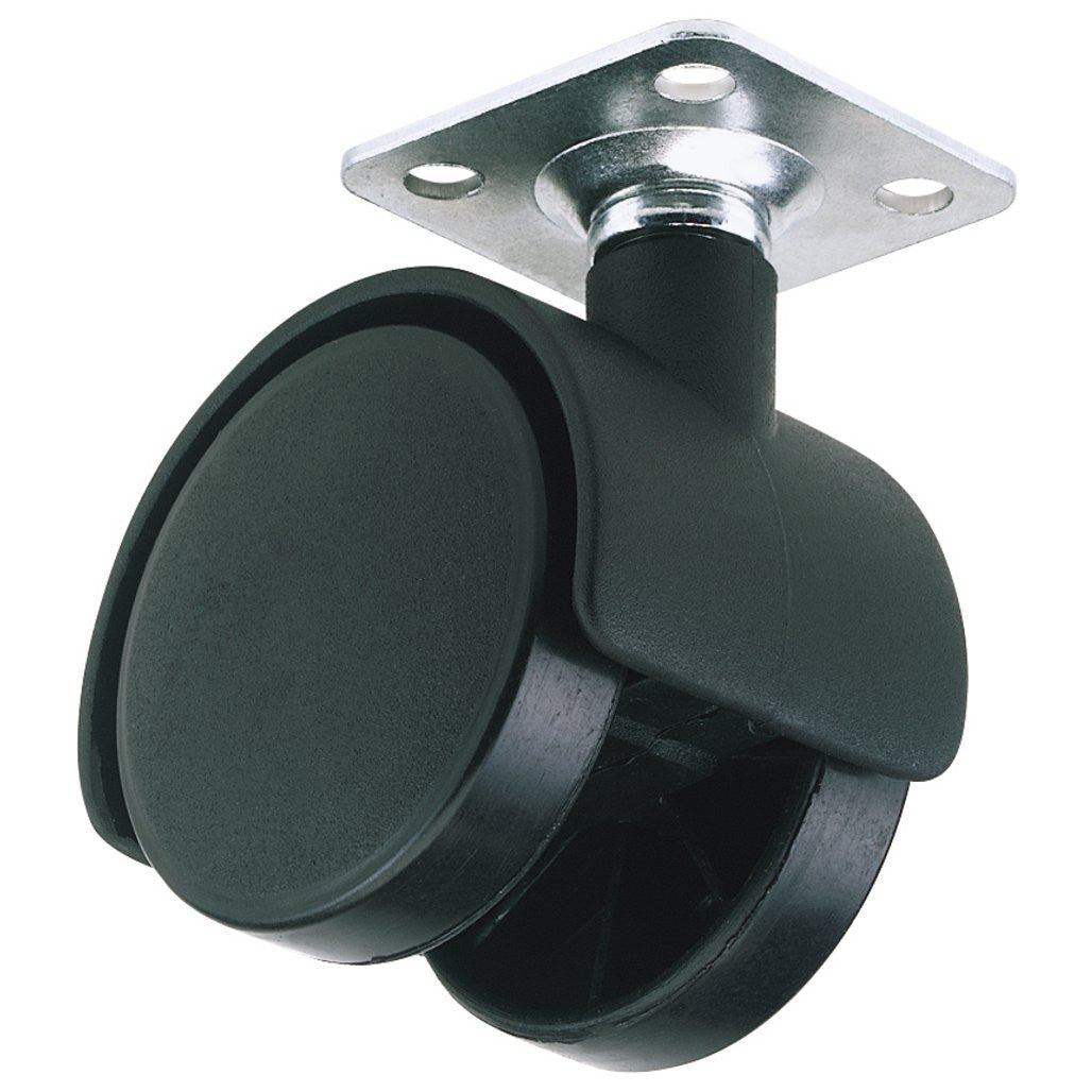 Draper Twin Nylon Plate Castor, 40mm Diameter, S.W.L. 25kg 65462