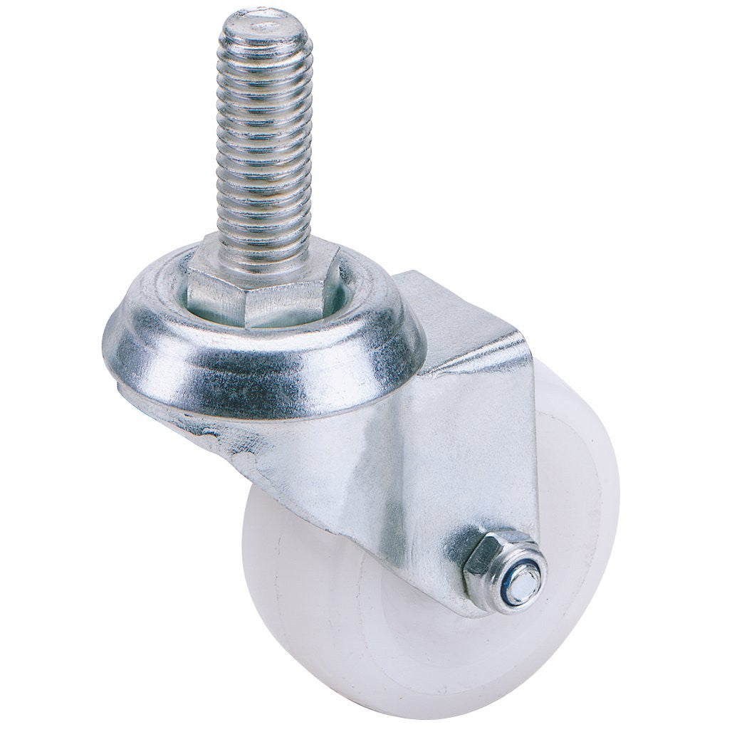 Draper Swivel Bolt Fixing Nylon Wheel, 50mm Diameter, S.W.L. 50kg