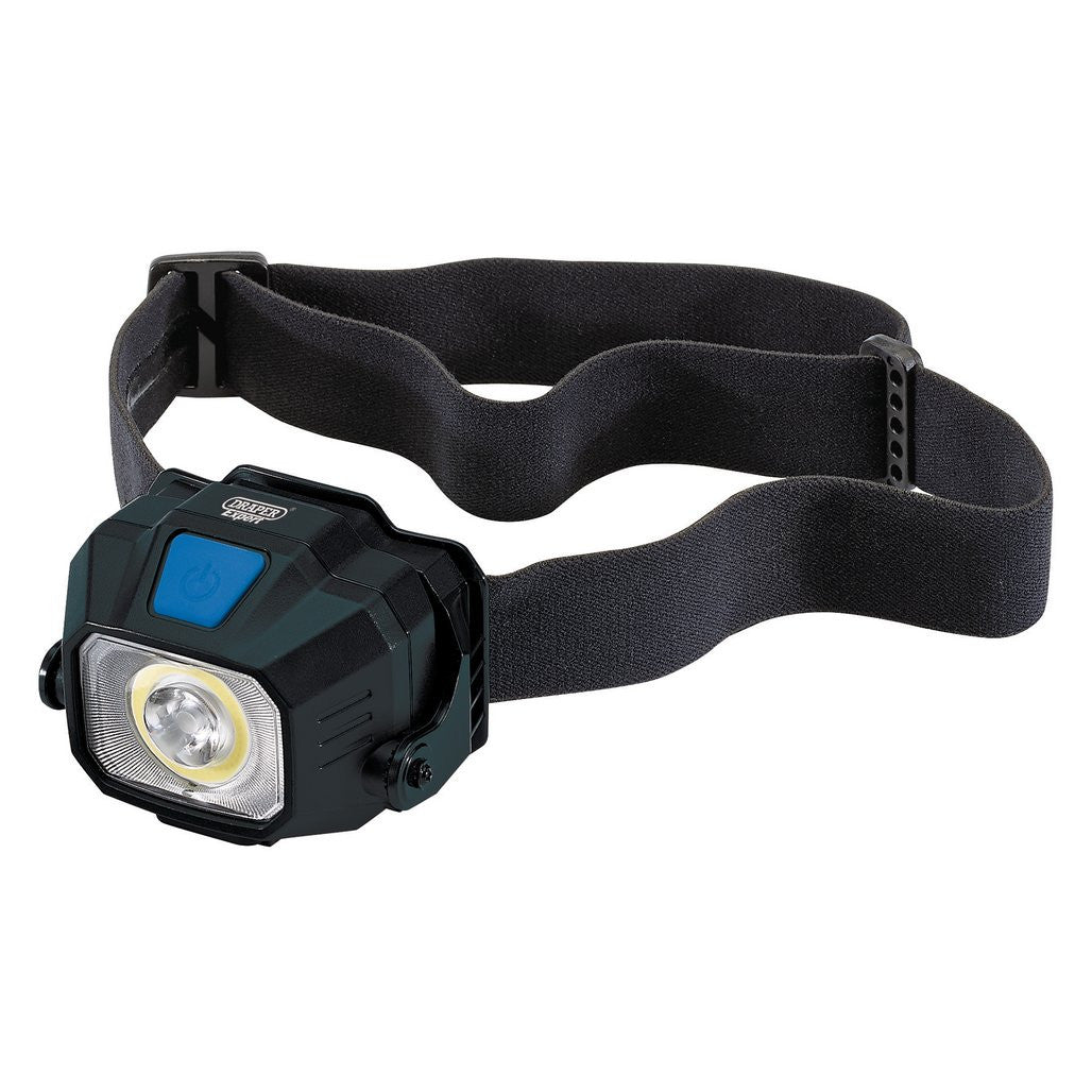Draper Draper Expert COB/SMD LED Wireless/USB Rechargeable Head Torch, 6W, 400 Lumens, USB-C Cable Supplied