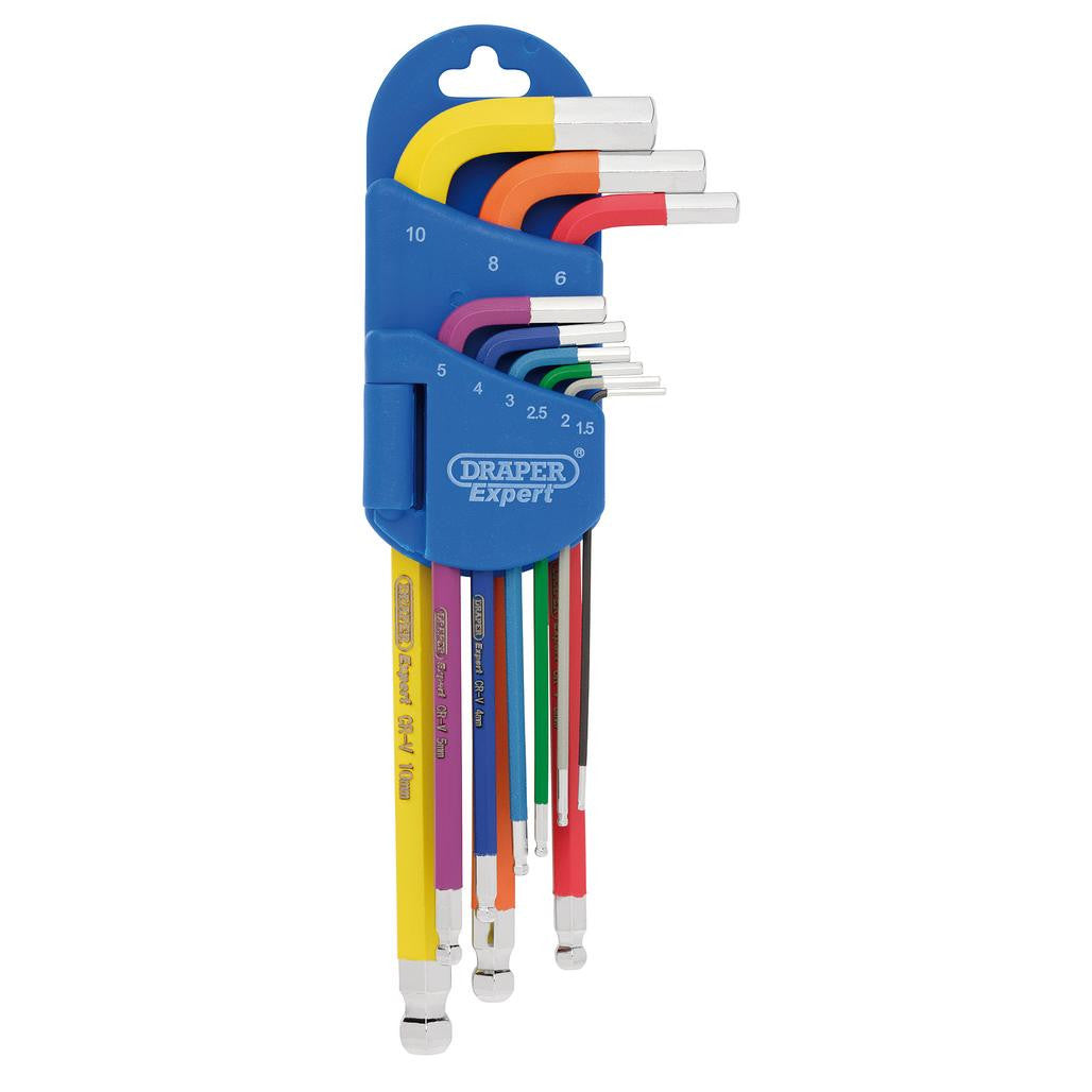 Draper Expert Metric Hex. and Ball End Key Set, Colour Coded (9 Piece)  66132