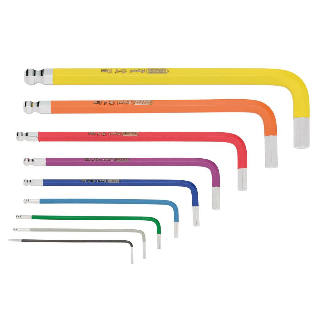 Draper Expert Metric Hex. and Ball End Key Set, Colour Coded (9 Piece)  66132