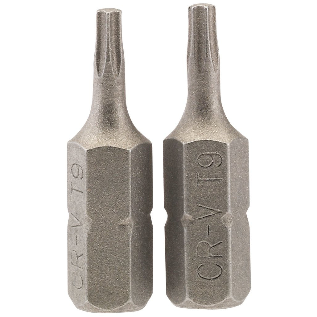 Draper TX-STAR® Insert Bit, 1/4" Hex, 25mm Long, T9 (Pack of 2)  66427