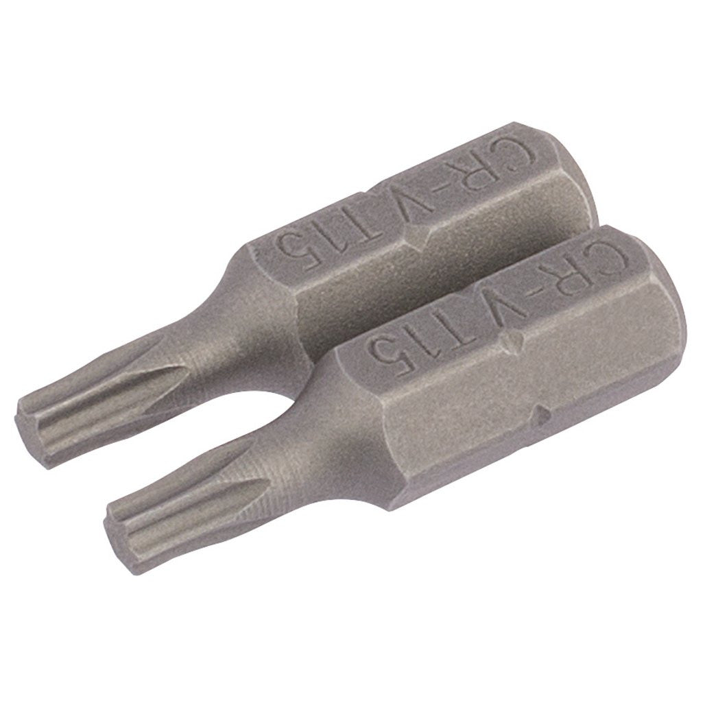 Draper TX-STAR® Insert Bit, 1/4" Hex, 25mm Long, T15 (Pack of 2)  66429