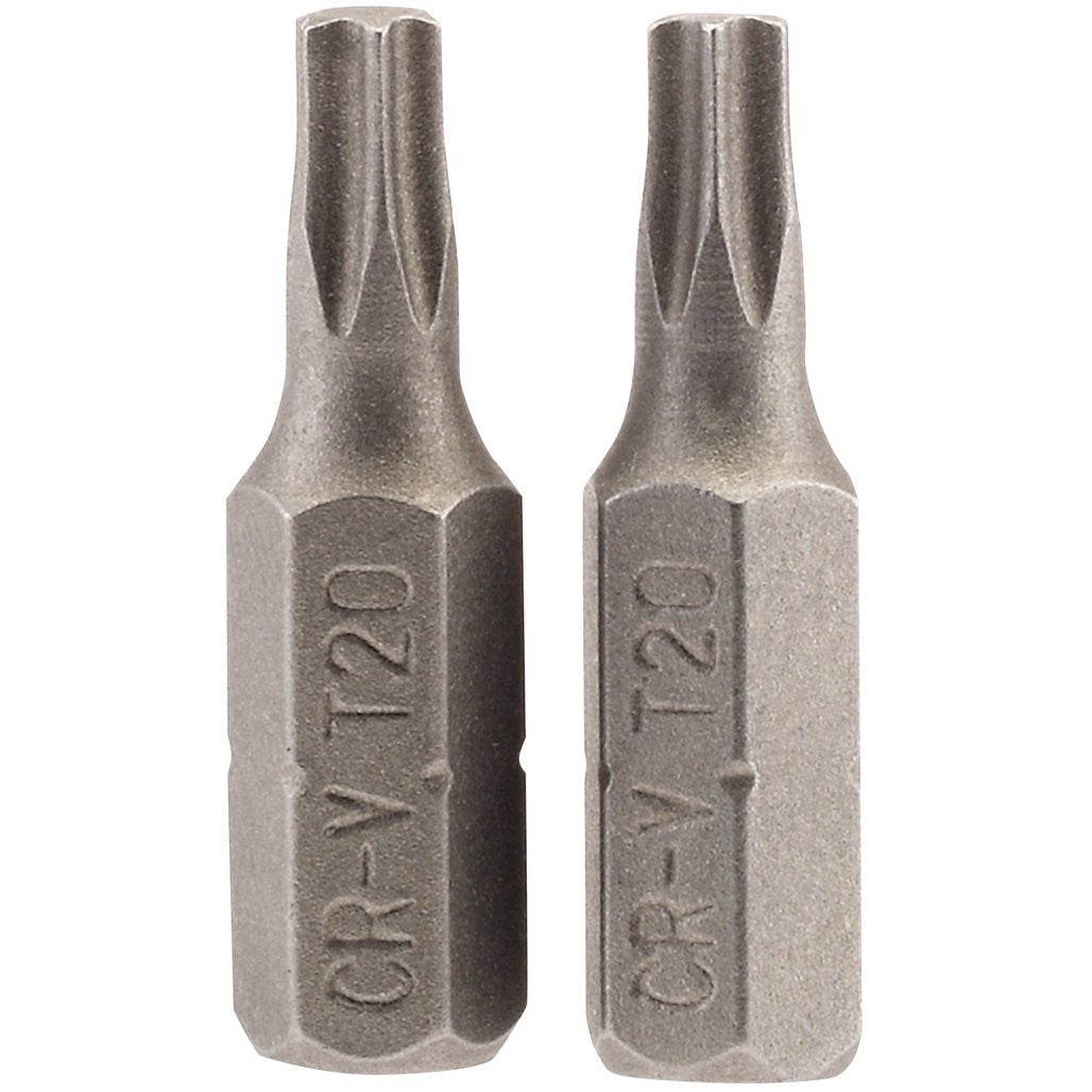 Draper TX-STAR® Insert Bit, 1/4" Hex, 25mm Long, T20 (Pack of 2)  66430
