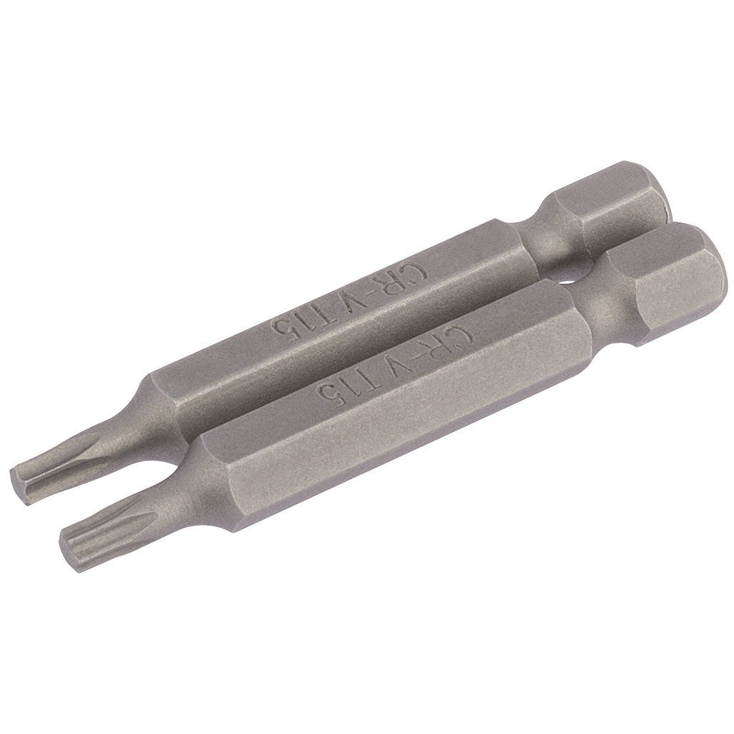 Draper TX-STAR® Insert Bit, 1/4" Hex, 50mm Long, T15 (Pack of 2)  66487