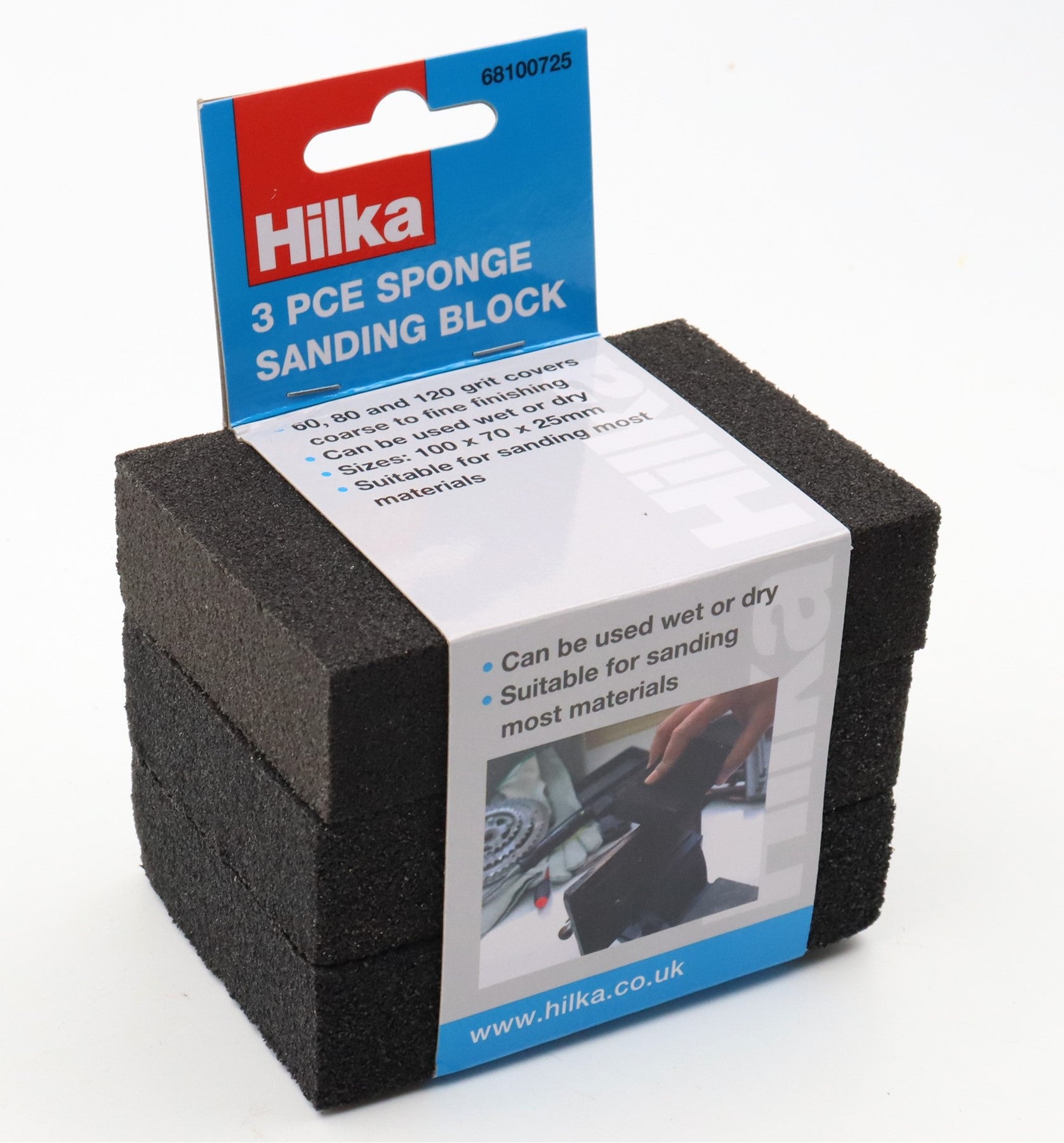 Hilka 3 pce Sponge Sanding Blocks 68100725