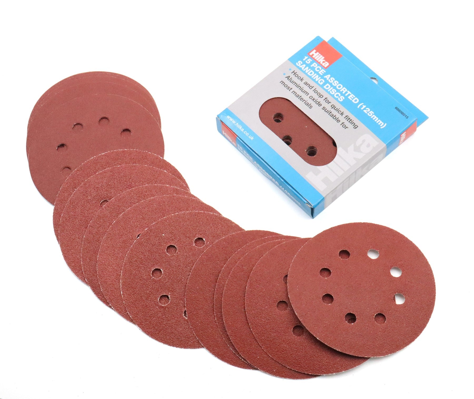 Hilka 15 pce Assorted 125mm Sanding Discs 68808015
