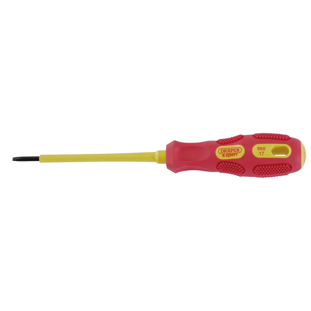 Draper Expert VDE Approved Fully Insulated Plain Slot Screwdriver, 2.5 x 75mm   69211