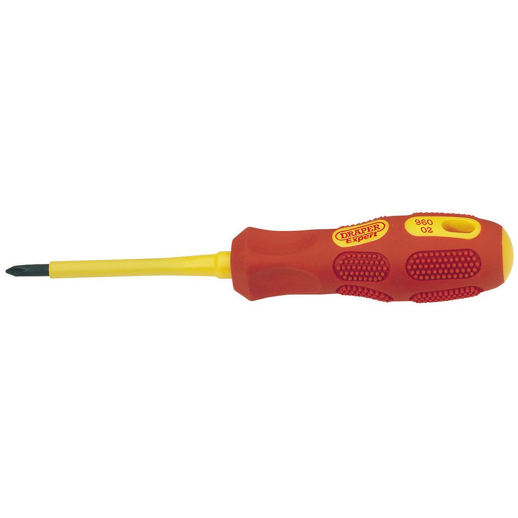 Draper Expert VDE Approved Fully Insulated Cross Slot Screwdriver, No.1 x 80mm (Sold Loose)  69225