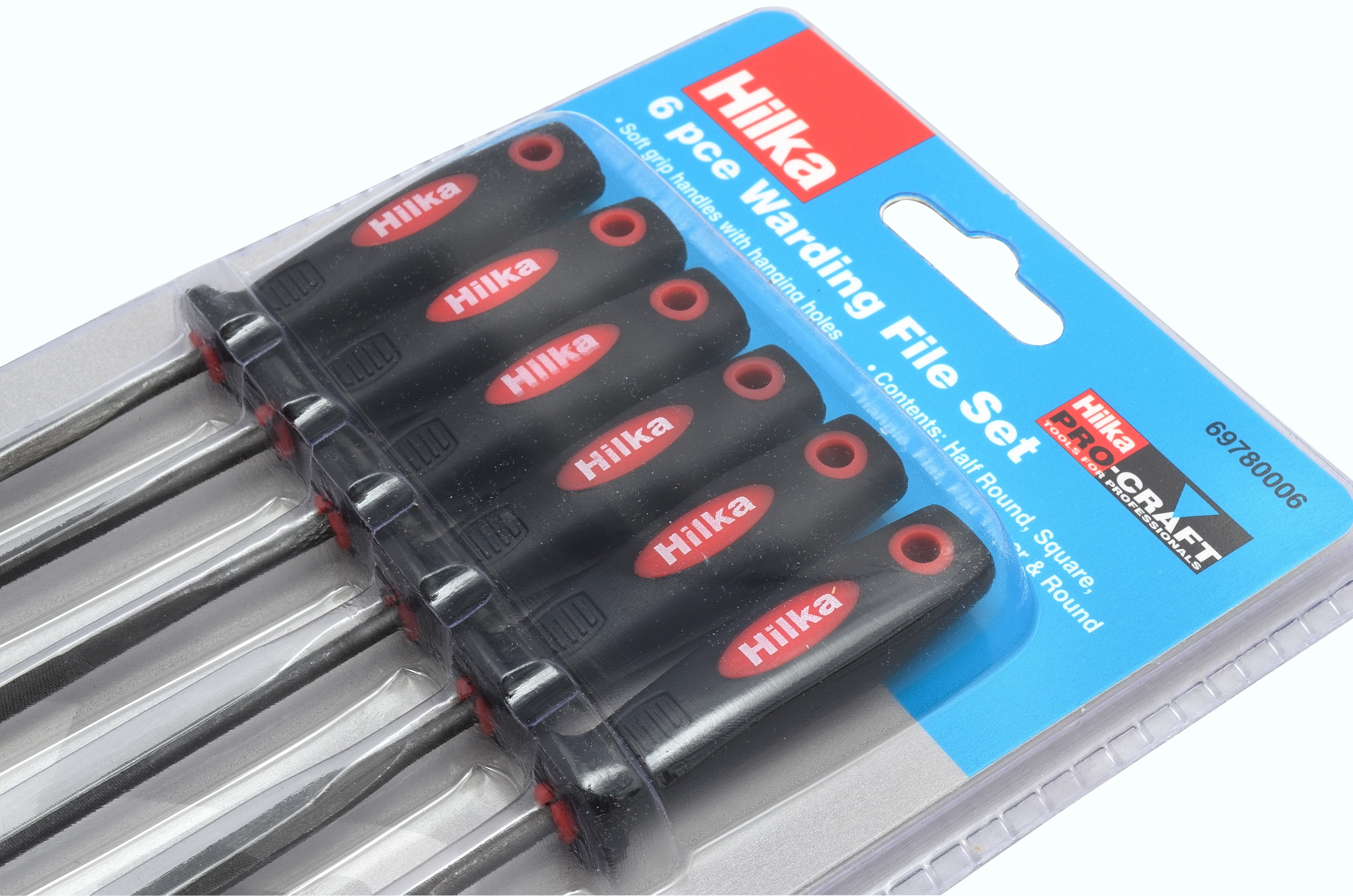 Hilka 6 pce Warding File Set Soft Grip 69780006