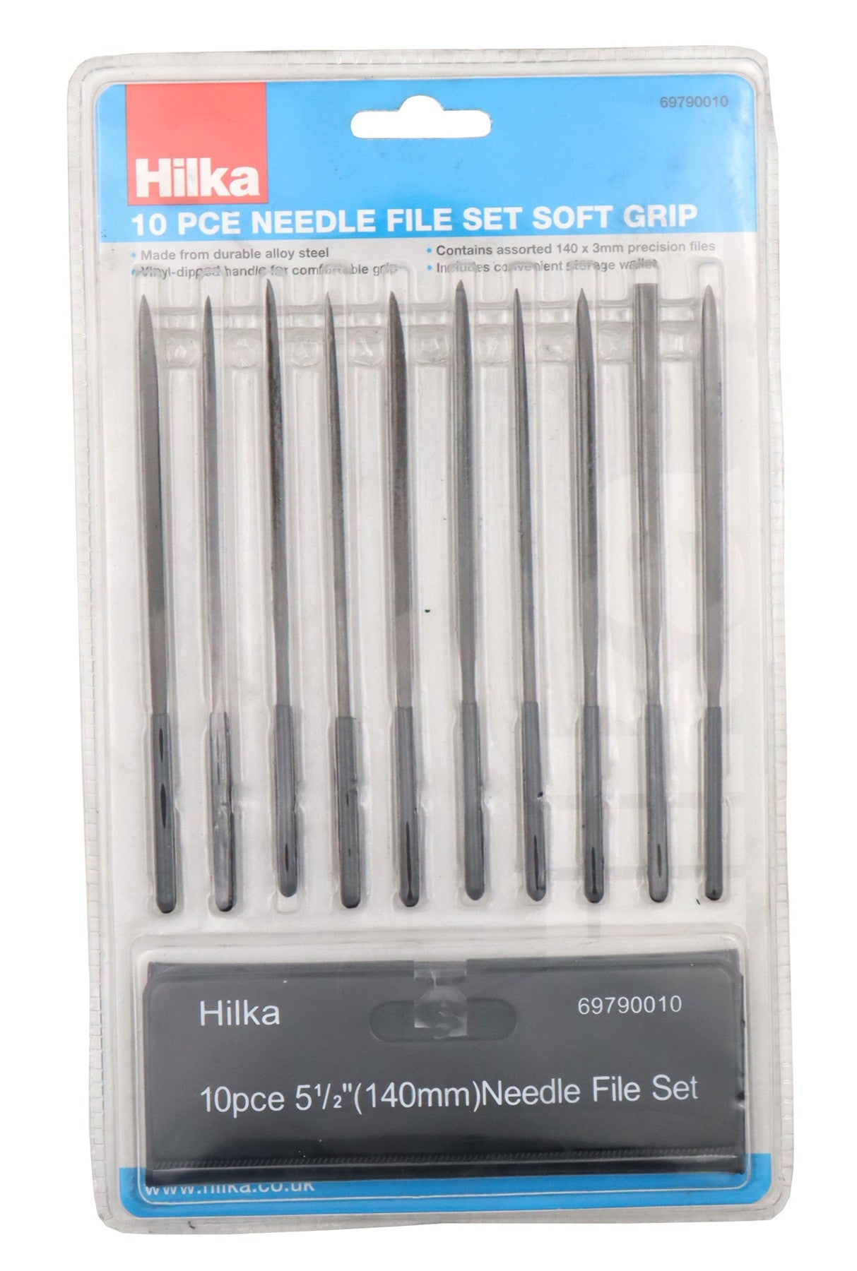 Hilka 10 pce Needle File Set Soft Grip 69790010