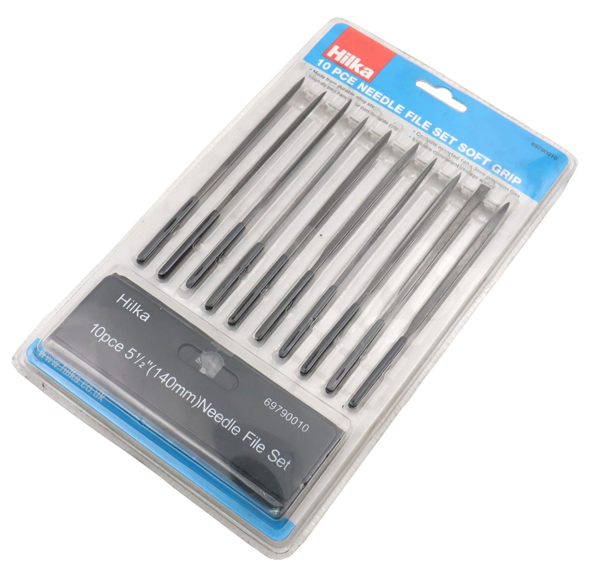 Hilka 10 pce Needle File Set Soft Grip 69790010