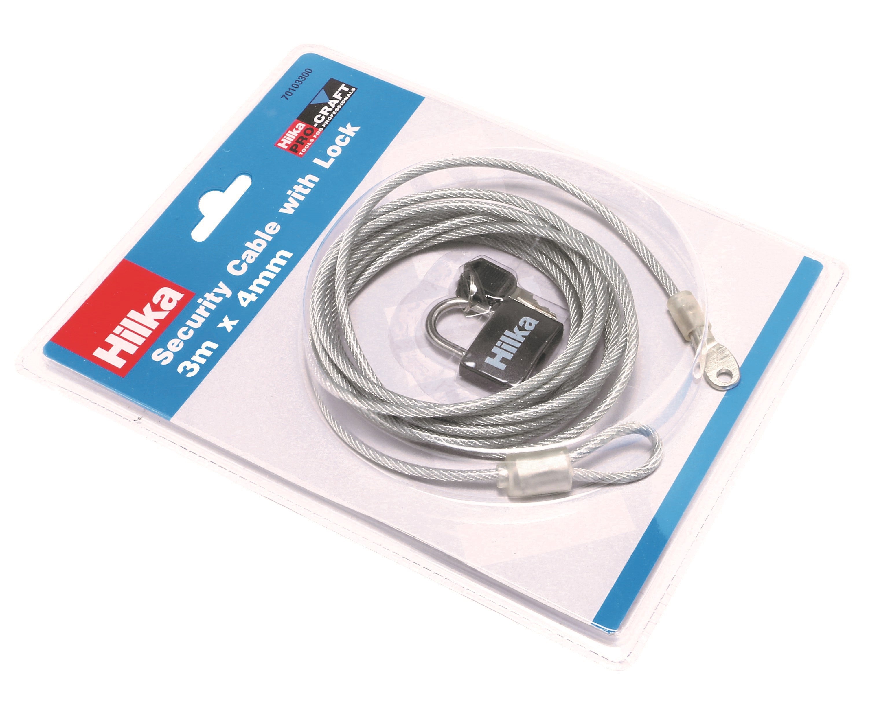 Hilka Security Cable with Lock 3m x 4mm 70103300