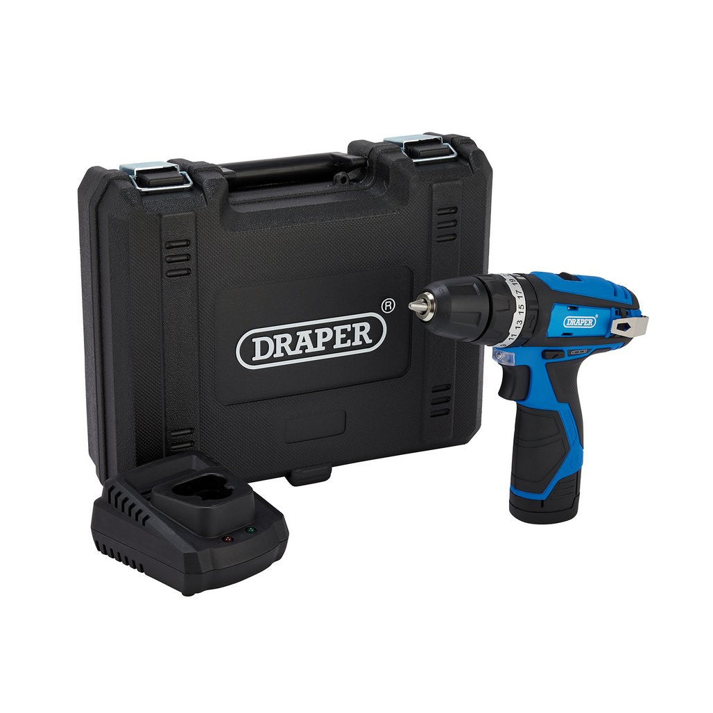 Draper 12V Combi Drill, 1 x 1.5Ah Battery, 1 x Fast Charger  70256