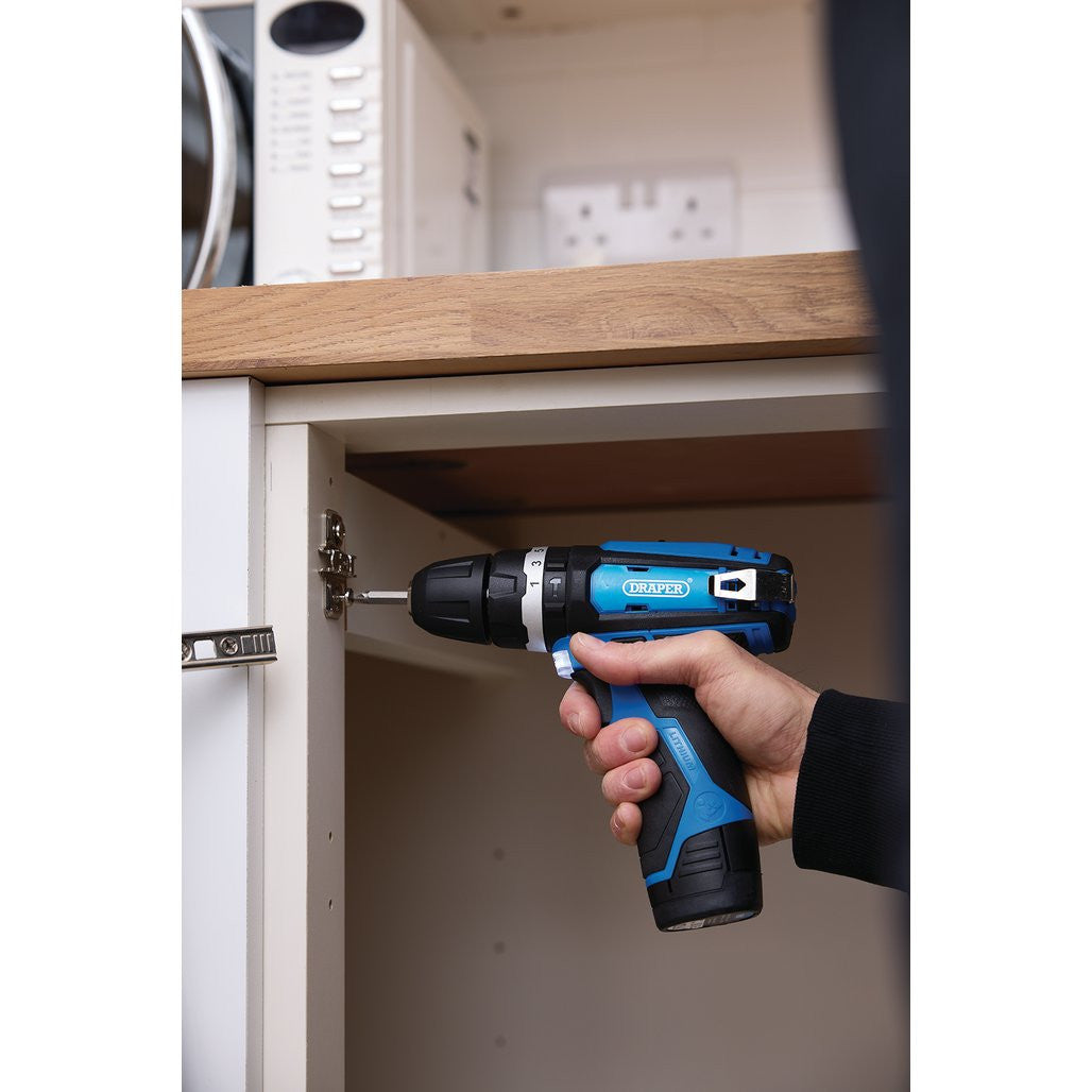 Draper 12V Combi Drill, 1 x 1.5Ah Battery, 1 x Fast Charger  70256