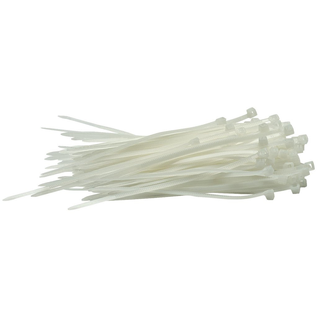 Draper Cable Ties, 2.5 x 100mm, White (Pack of 100)  70390