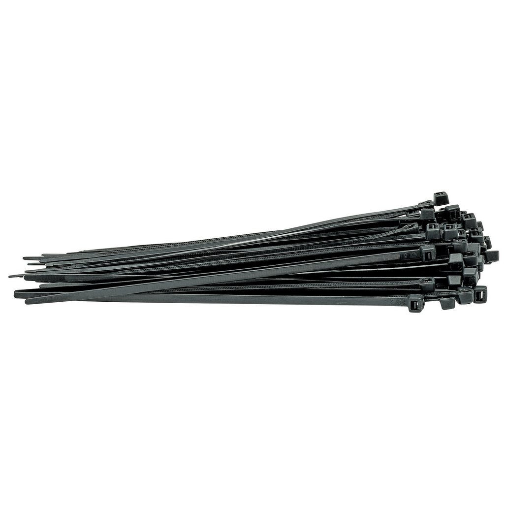 Draper Cable Ties, 4.8 x 200mm, Black (Pack of 100)  70393