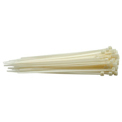 Draper Cable Ties, 4.8 x 200mm, White (Pack of 100)  70394