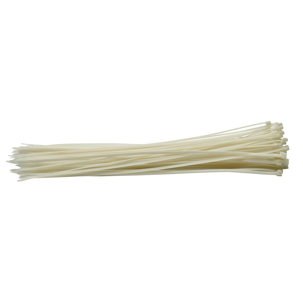 Draper Cable Ties, 4.8 x 400mm, White (Pack of 100)  70401