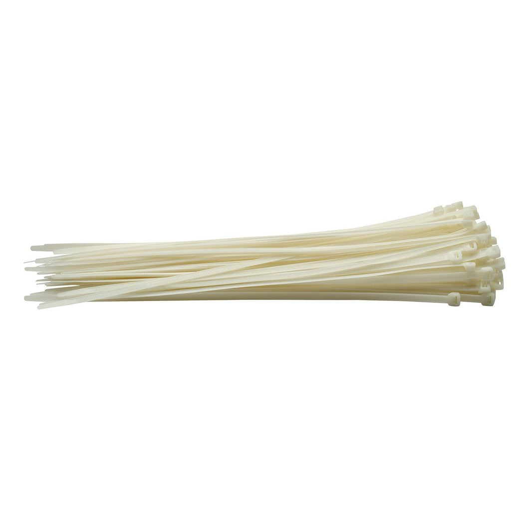 Draper Cable Ties, 7.6 x 400mm, White (Pack of 100)  70404