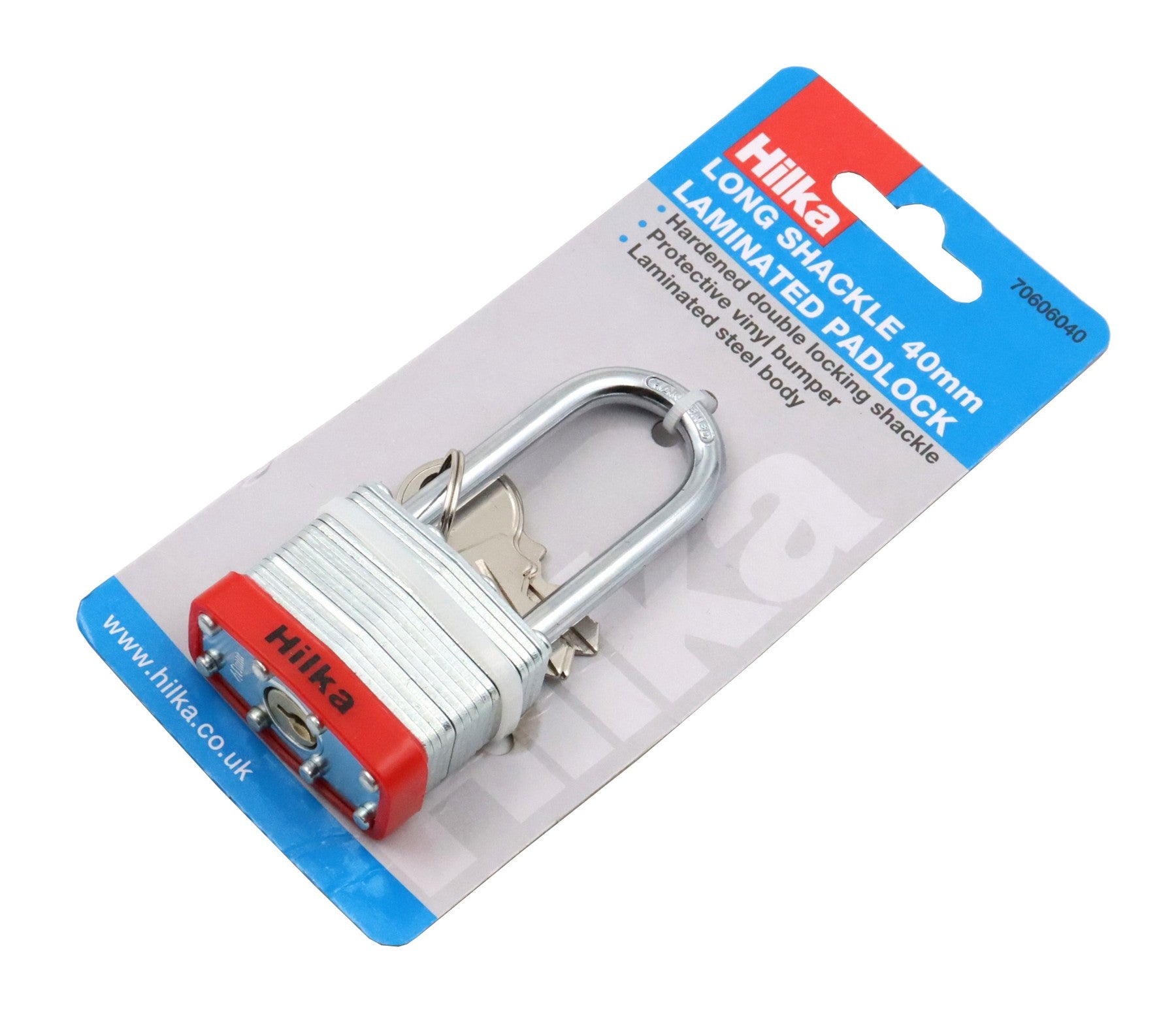 Hilka 40mm Long Shackle Laminated Padlock 70606040