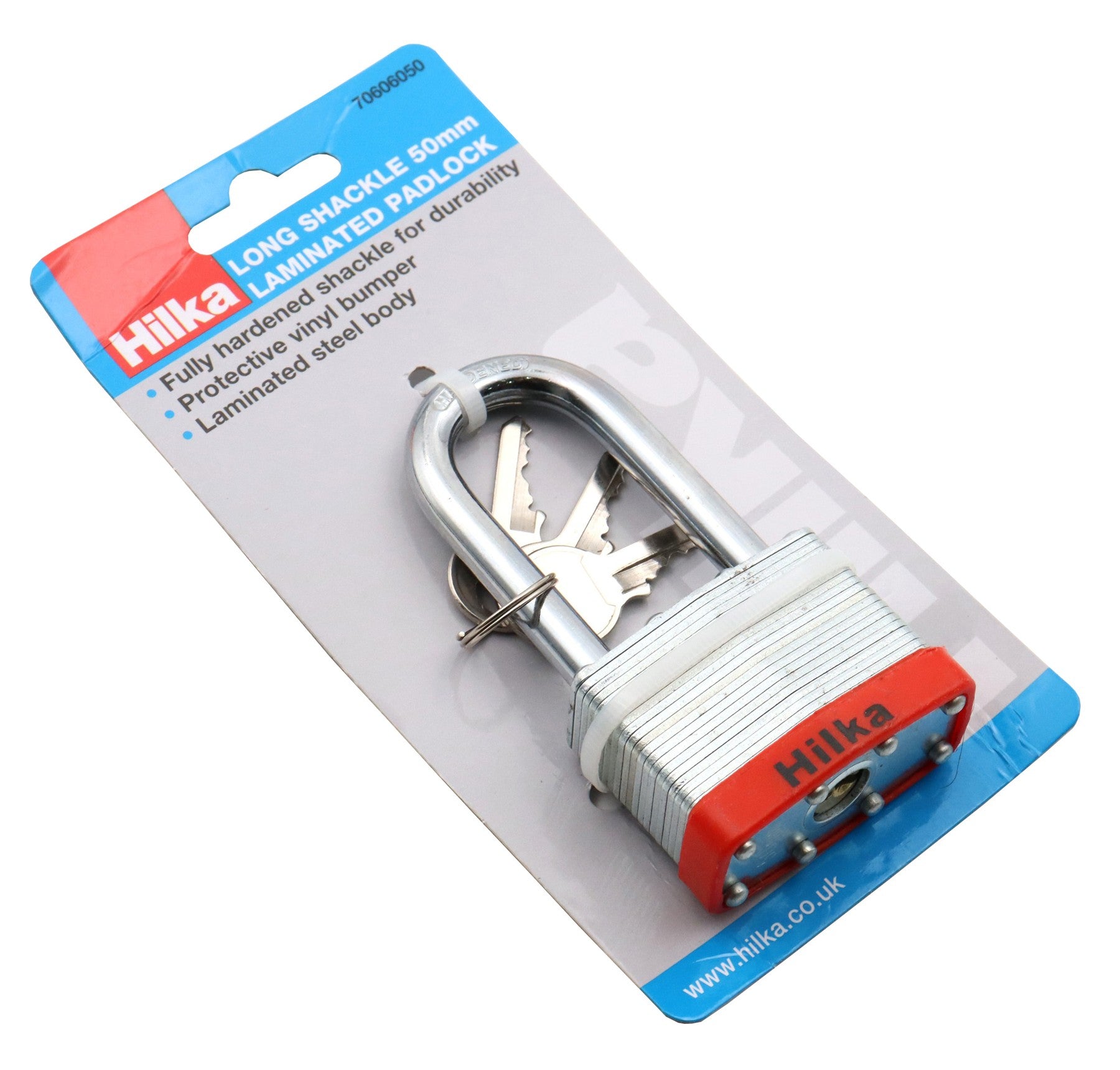 Hilka 50mm Long Shackle Laminated Padlock 70606050
