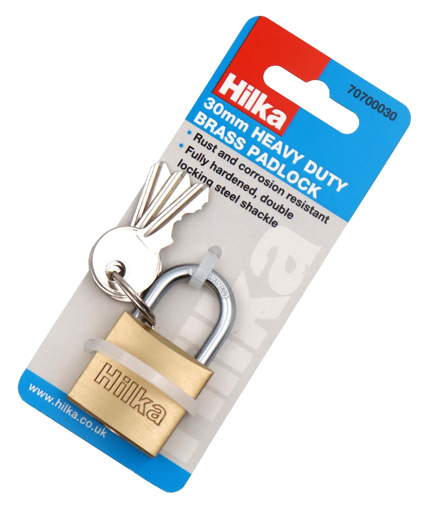 Hilka 30mm Heavy Duty Brass Padlock 70700030