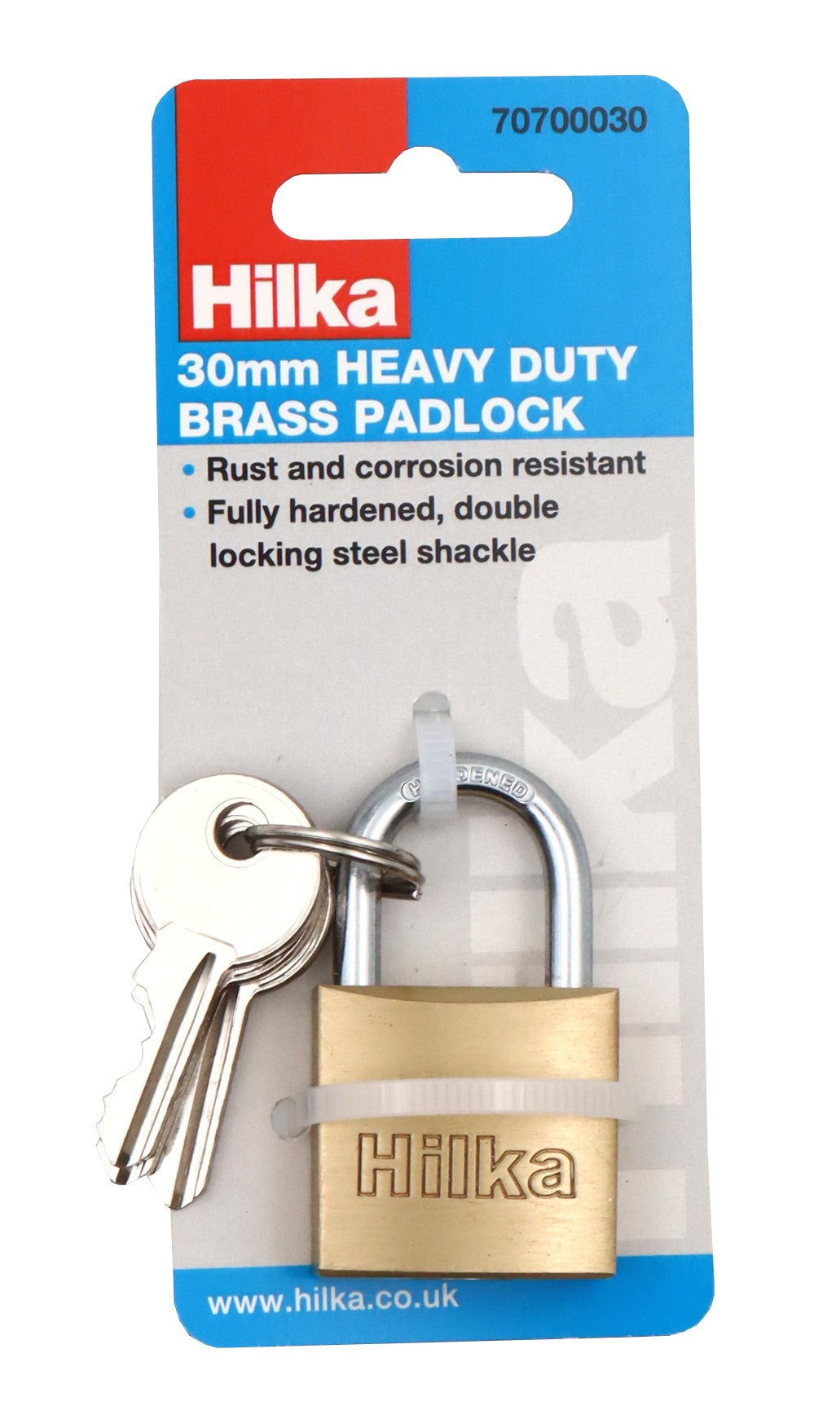 Hilka 30mm Heavy Duty Brass Padlock 70700030